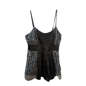 DKNY Jeans Womens S Black Sleeveless Empire Waist Top